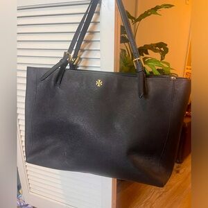 Tory Burch tote in navy with gold hardware